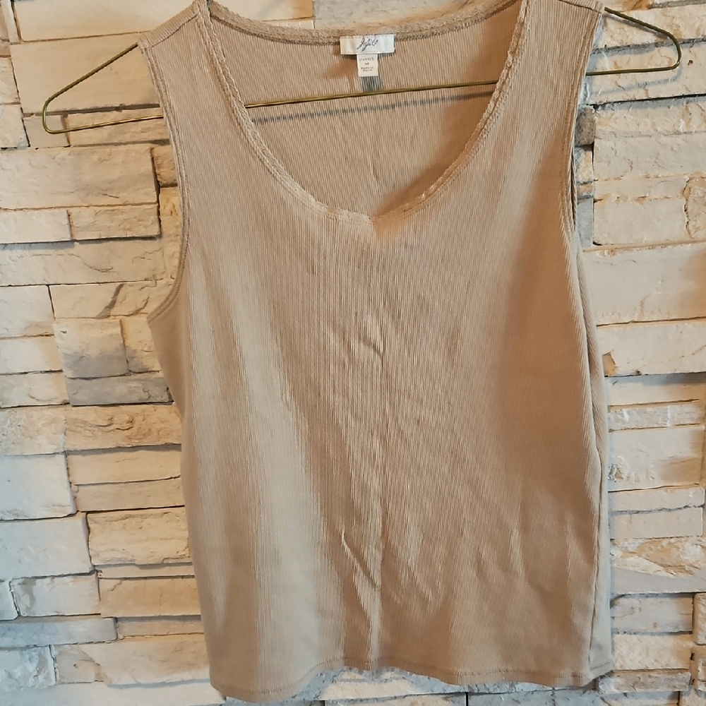J. Jill Tan Stretch Sleeveless Tank Top